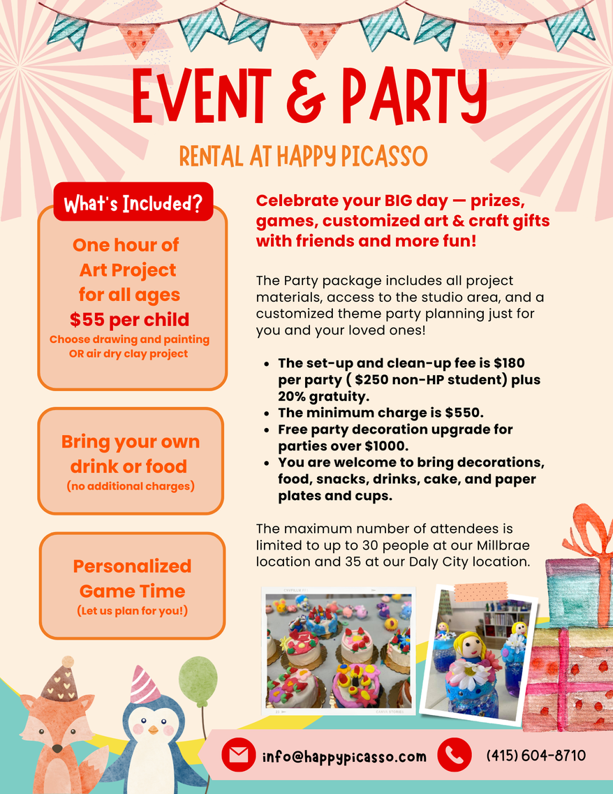 Happy Picasso Birthday Party Flyer
